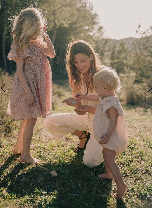 Louise Misha - Baby Josephine Romper Josephine embroidered cotton playsuit,Blush