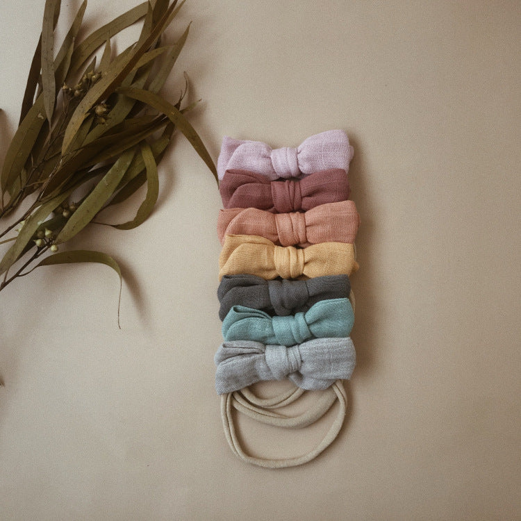 Organic Cotton Topknot Headband Mist Blue