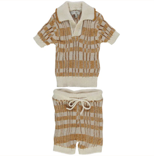 Bebe Organic - Milo Set Natural stripe Natural stripeSage stripe