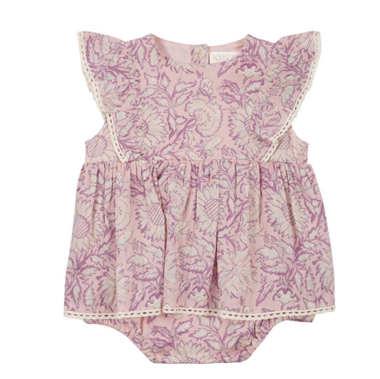 Louise Misha - Romper Lena Pink Daisy Garden 100% Cotton