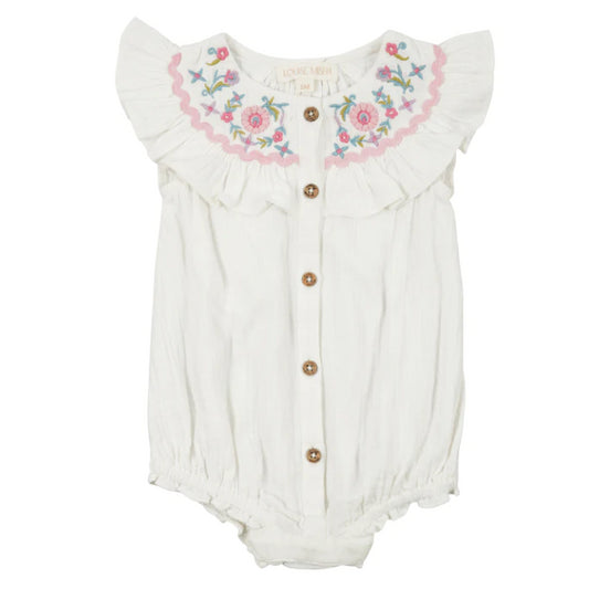 Louise Misha - Romper Jade White 100% Cotton