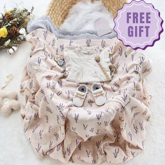 Baby Girl Shower Gift Hamper Lavender 100% organic cotton