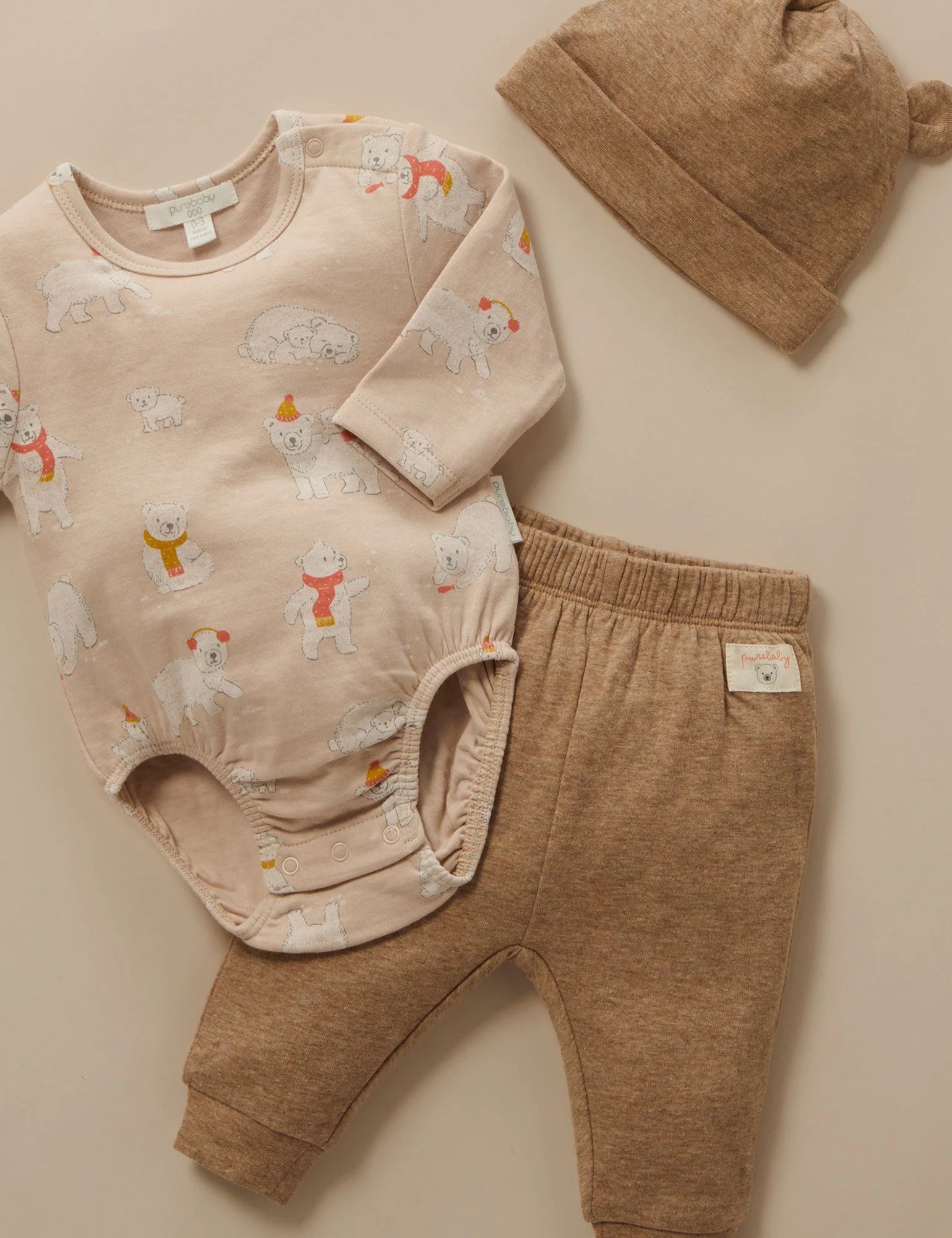 Purebaby - Frolicking Bears 3 Piece Set 0-3 Months