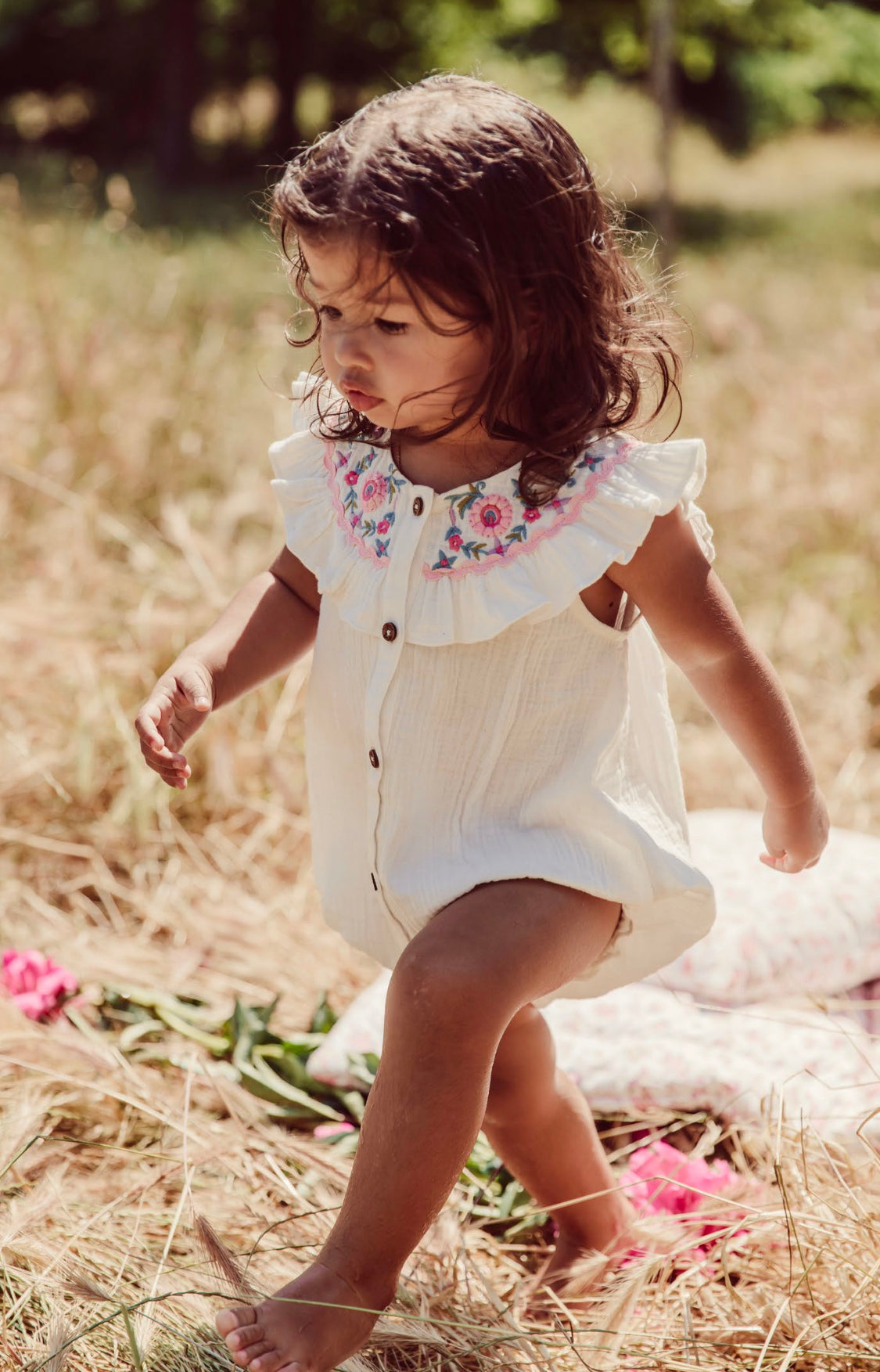 Louise Misha - Romper Jade White 100% Cotton