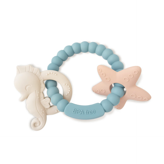 Baby Teething Ring BPA Free Seahorse and Starfish