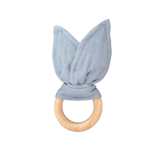 Baby Rattle Rabbit Ear Mist Blue