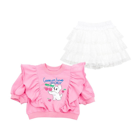 BE Pink Cherry Puppy T-Shirt and Shorts Set