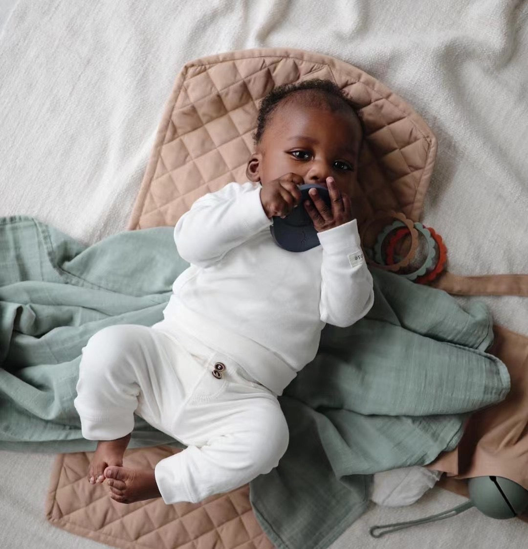 Baby Swaddle Roman Green - 100% Organic Cotton