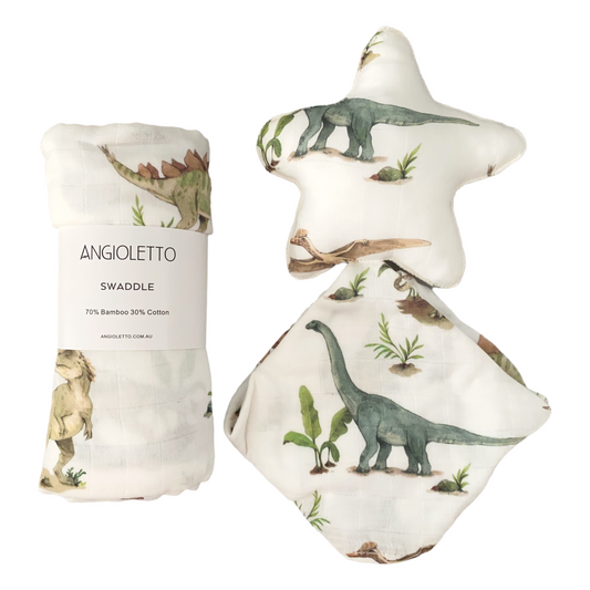 2 Pack Baby Comforter and Swaddle Dinos