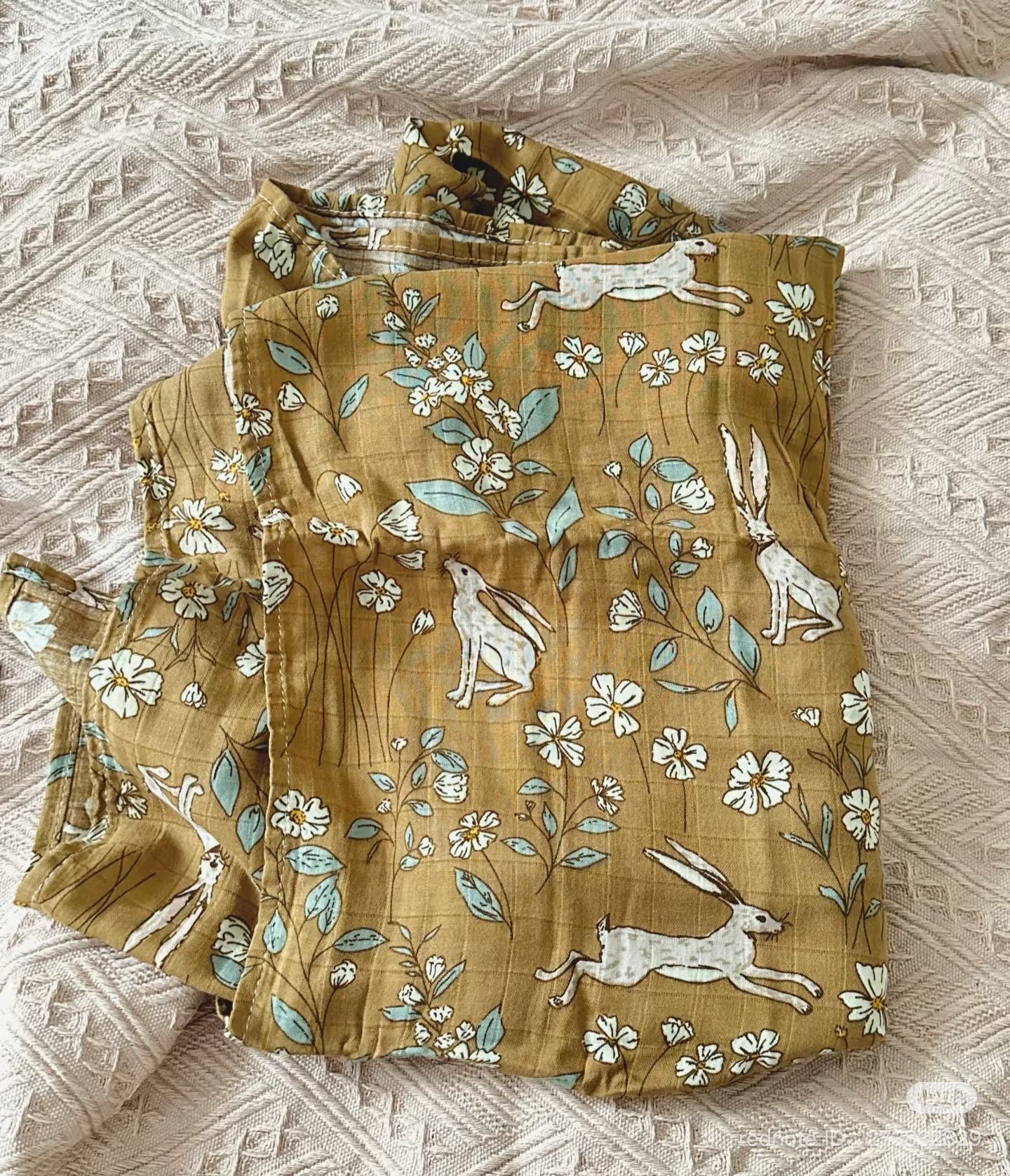 Baby Muslin Blanket Bamboo - Springtime Hare