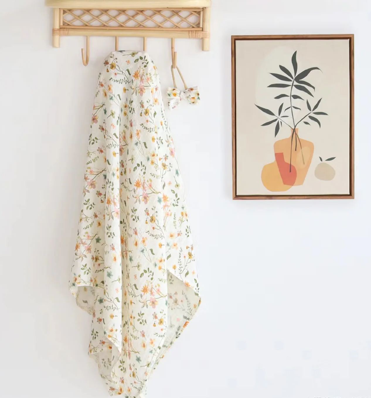 Angioletto Bamboo Muslin Blanket Flowers