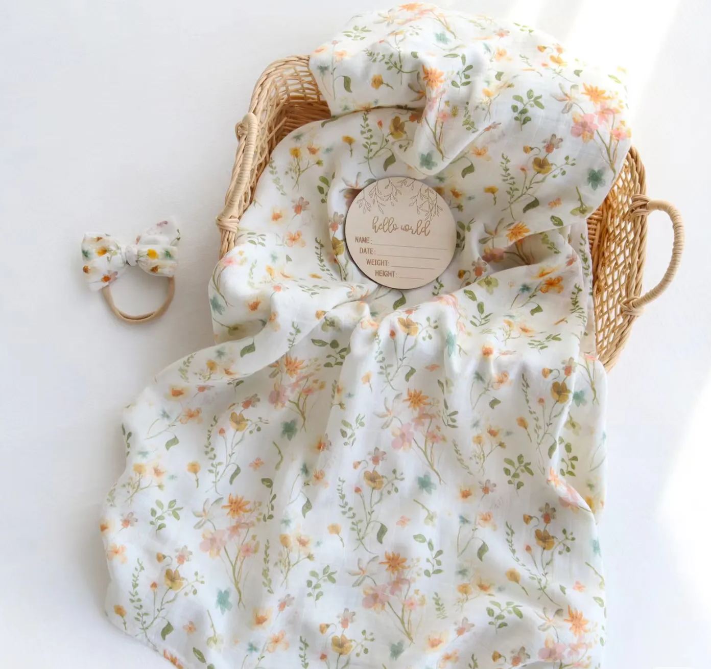 Angioletto Bamboo Muslin Blanket Flowers